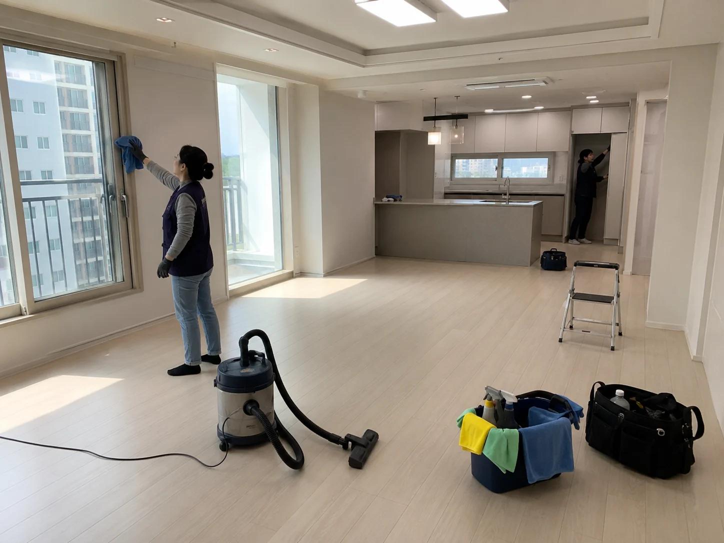 아파트 입주 전 창틀·수납장 청소